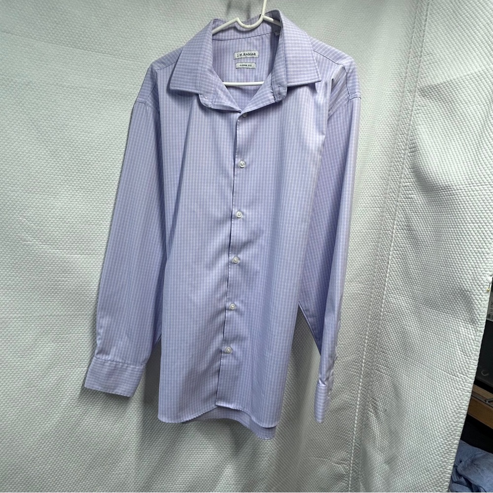 Haggar Purple Dress Shirt Long Sleeve Classic